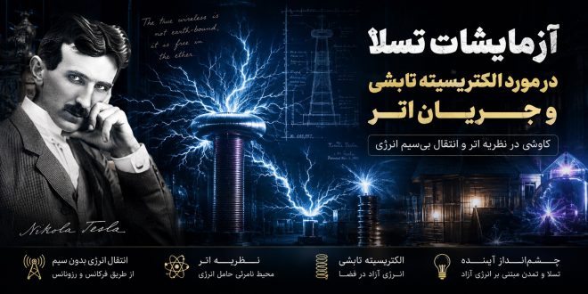 آزمایشات تسلا در مورد الکتریسیته تابشی و جریان اتر