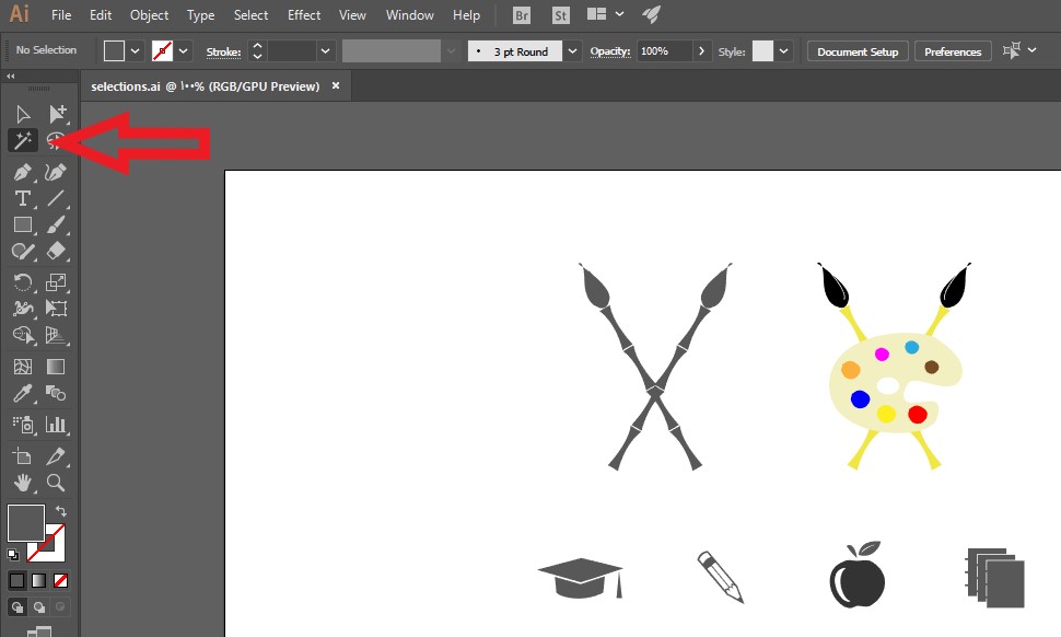 آموزش ابزار magic wand و lasso tool در ایلوستریتور